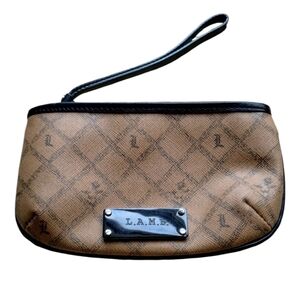 L.A.M.B. Saddle Brown and Black Wristlet